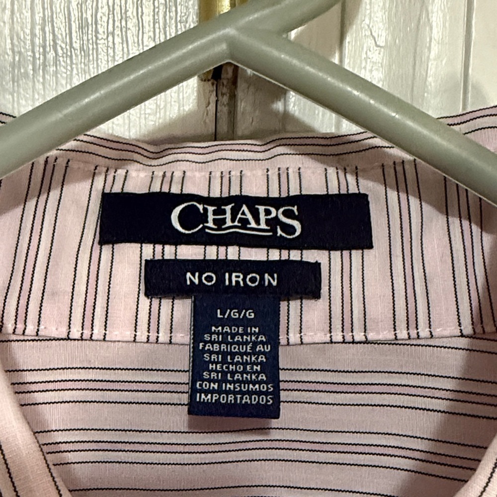 Chaps Light Pink Striped Dress Shirt - Picture 2 of 3